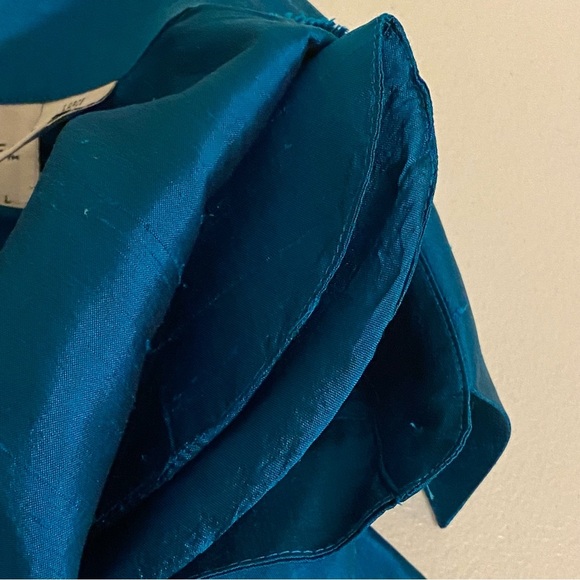 Silk Lore Button Up Shirt Size L 100% Silk Long Sleeve Embroidered Blouse - Picture 7 of 12